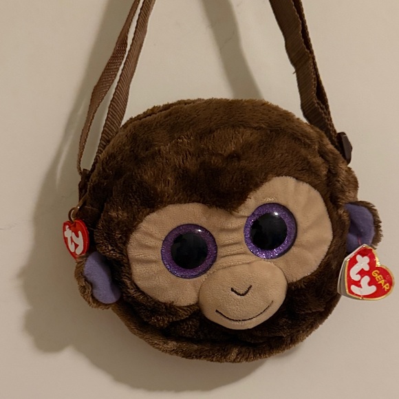 TY GEAR Handbags - TY Gear COCONUT Monkey Brown Plush Bag